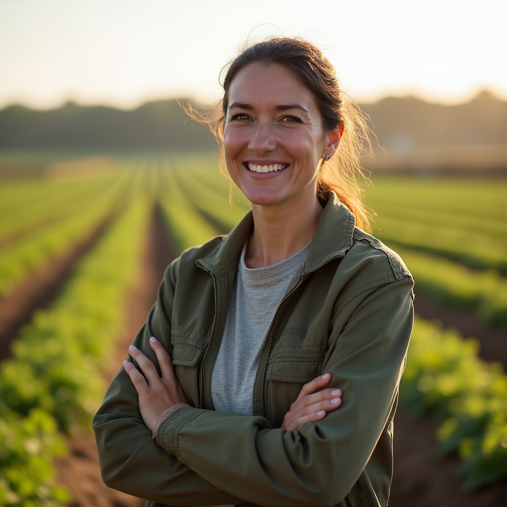 Instructora del curso de agricultura regenerativa en la finca demostrativa
